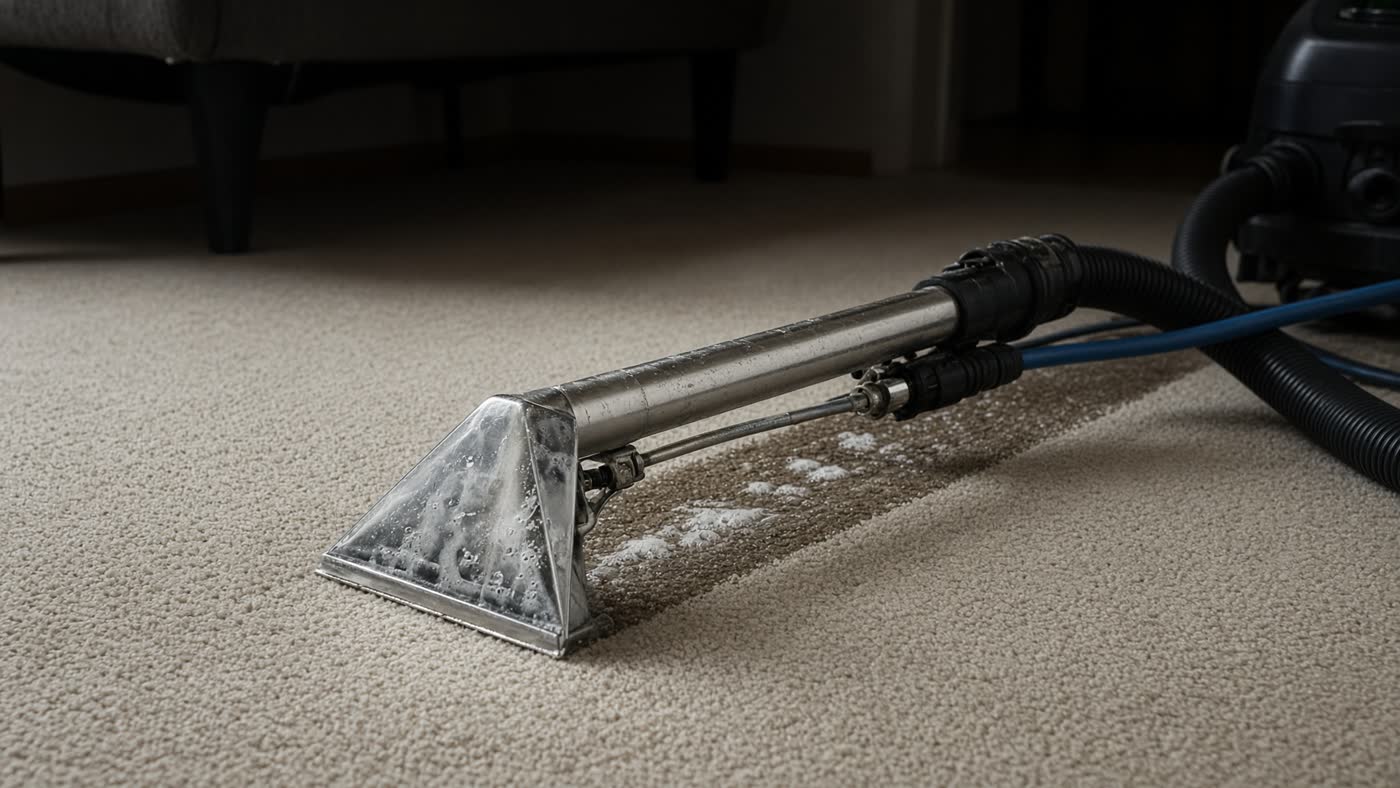 Carpet extraction in progress